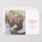 Merry Bright Festieve Rode Typografie Fun Twee Fot Feestdagenkaart (Achterkant)