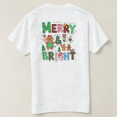 Merry & Bright, Festive Christmas Holiday Design T-shirt (Design achterkant)