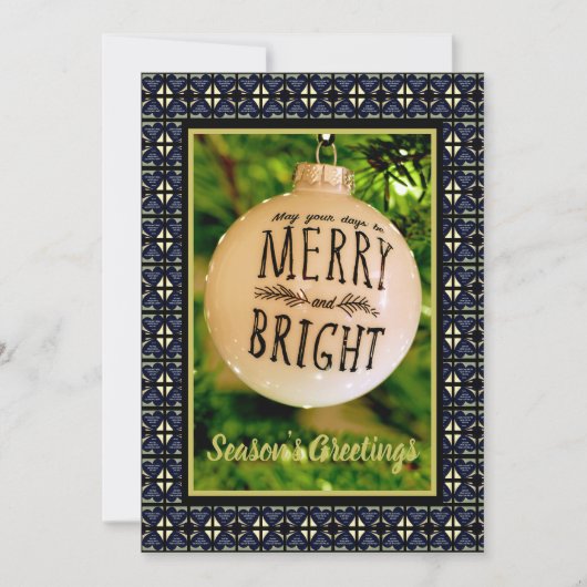 Merry & Bright Flat Vakantie Kaart (Voorkant)