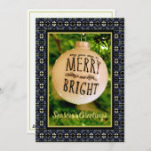 Merry & Bright Flat Vakantie Kaart (Voorkant / Achterkant)