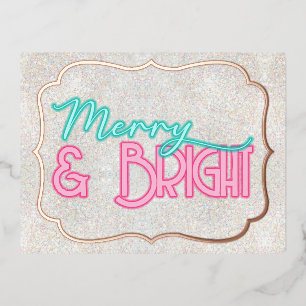 Merry & Bright Folie Feestdagen Briefkaart