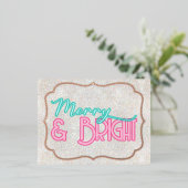 Merry & Bright Folie Feestdagen Briefkaart (Staand Voorkant)