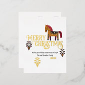 Merry & Bright Folie Feestdagen Briefkaart (Voorkant / Achterkant)