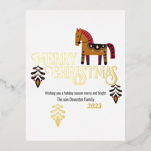 Merry & Bright Folie Feestdagen Briefkaart (Voorkant)