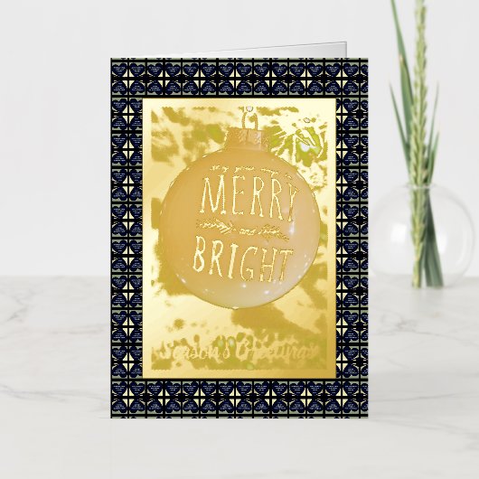 Merry & Bright Folie Feestdagenkaart (Voorkant)