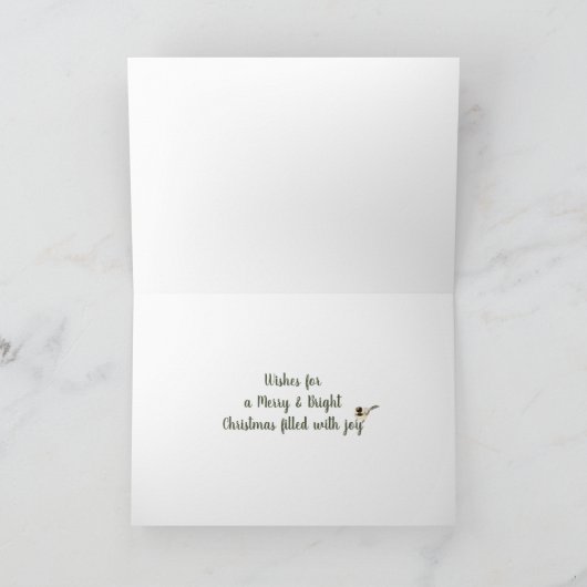 Merry Bright Forest Snowflakes Chickadee Bird Feestdagen Kaart (Binnen)