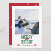 Merry & Bright  foto 2 Feestdagenkaart (Voorkant / Achterkant)