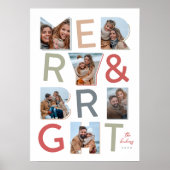 Merry & Bright foto collage ontwerp Poster (Voorkant)