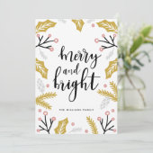 Merry & Bright | Foto Kerstkaart (Staand voorkant)