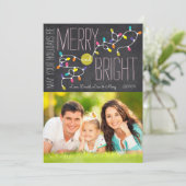 Merry & Bright Foto Kerstkaart - Verticaal (Staand voorkant)