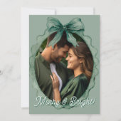 Merry & Bright Foto Kerstmis Feestdagenkaart (Voorkant)