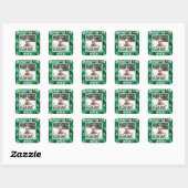 Merry & Bright Foto Metallic Glitter Vierkante Sticker (Vel)