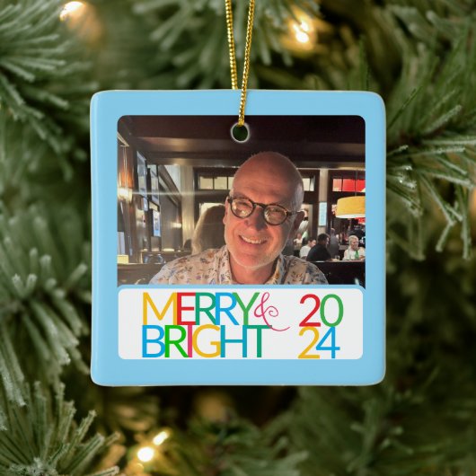 Merry & Bright Foto Ornament (Boom)