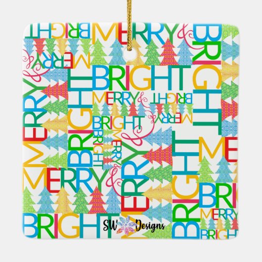 Merry & Bright Foto Ornament (Achterkant)