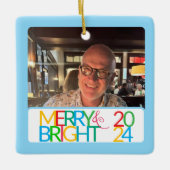 Merry & Bright Foto Ornament (Voorkant)
