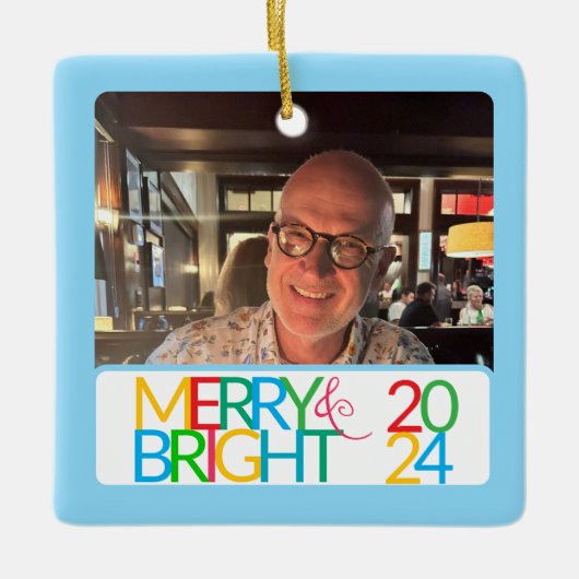 Merry & Bright Foto Ornament (Voorkant)