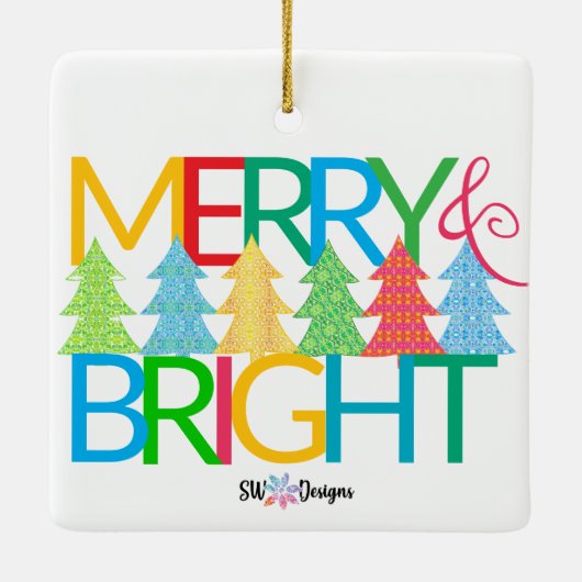 Merry & Bright Foto Ornament (Achterkant)