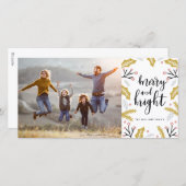 Merry & Bright | Fotovakantiekaart Feestdagenkaart (Voorkant / Achterkant)