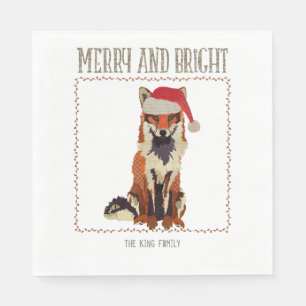Merry & Bright Fox Napkin Servetten