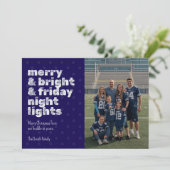 Merry & Bright & Friday Night Lights Photo Card Kaart (Staand voorkant)