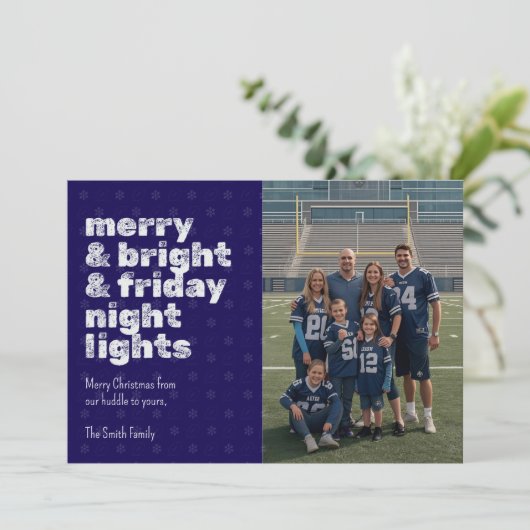 Merry & Bright & Friday Night Lights Photo Card Kaart (Staand voorkant)