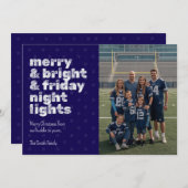 Merry & Bright & Friday Night Lights Photo Card Kaart (Voorkant / Achterkant)