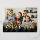 Merry & Bright Full Photo Folie Feestdagenkaart (Voorkant)