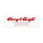 Merry Bright Fun Modern Holiday Return Address Etiket (Voorkant)