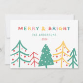 Merry & Bright Fun Pine Stijlvolle Kerst Kaarten (Voorkant)