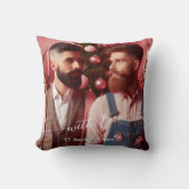 Merry & Bright Gay Retro Roze | Aangepaste foto Kussen (Voorkant)