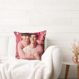 Merry & Bright Gay Retro Roze | Aangepaste foto Kussen