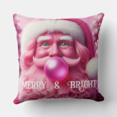 Merry & Bright Gay Retro Roze | Aangepaste foto Kussen (Achterkant)