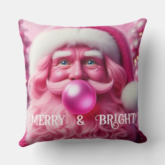 Merry & Bright Gay Retro Roze | Aangepaste foto Kussen (Achterkant)