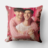 Merry & Bright Gay Retro Roze | Aangepaste foto Kussen (Voorkant)