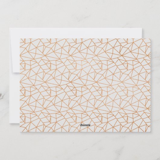 Merry & bright geometric copper and marble feestdagenkaart (Achterkant)