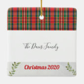 Merry & Bright Geometrische kerstversiering Keramisch Ornament (Achterkant)