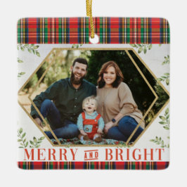 Merry & Bright Geometrische kerstversiering Keramisch Ornament