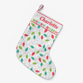 Merry + Bright Gepersonaliseerde kerstkous Kleine Kerstsok (Voorkant (Hangend))