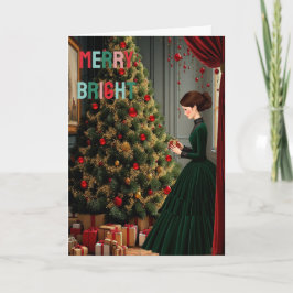 Merry & Bright gevouwen kerst Kaart