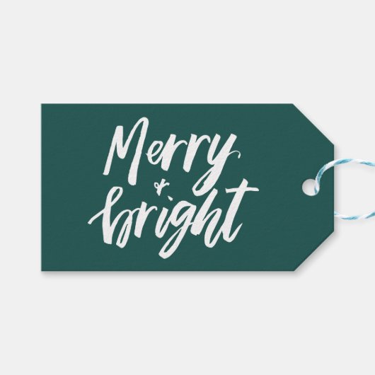 Merry & Bright Gift Label Cadeaulabel (Voorkant (Horizontaal))