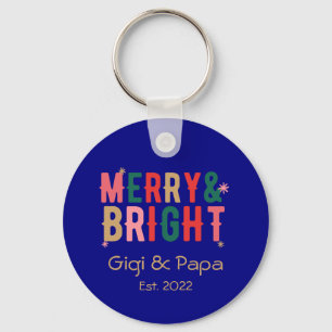 Merry & Bright Gigi & Papa Grandouders Gift Sleutelhanger