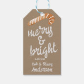 Merry & Bright Gingerbread Candy Cane Holiday Cadeaulabel (Voorkant)