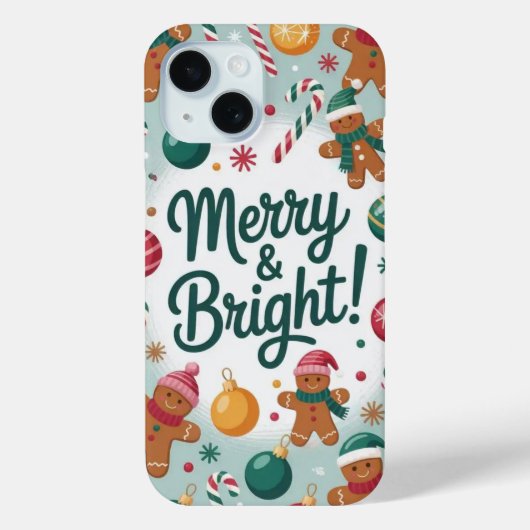 Merry & Bright Gingerbread Man iPhone / iPad hoesj Case-Mate iPhone Case (Achterkant)