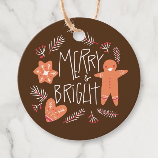 Merry & Bright GingerBrood Cookies Bedankjes Labels (Voorkant)