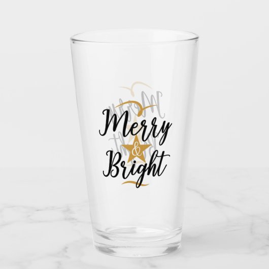 Merry & Bright Glas (Voorkant)