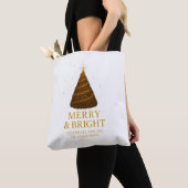 Merry & Bright Gold Christmas Shopping Tote Bag (Dichtbij)