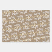 Merry & Bright Gold kerstboom Lights Kraft Inpakpapier Vel (Voorkant)