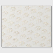 Merry & Bright Gold Script Christmas Cadeaupapier (Vlak)