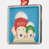 Merry Bright Golden Dogs kerstversiering 2022 Metalen Ornament (Links)