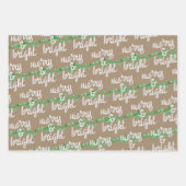 Merry & Bright Green kerstboom Lights Kraft Inpakpapier Vel (Voorkant 2)